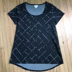 Black and white LuLaRoe XS Classic T